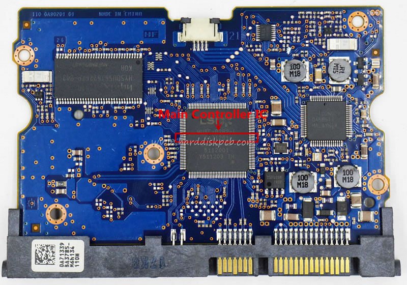 (image for) Hitachi HGST HDD PCB Logic Board 110 0A90201 01 Main Controller IC 0A71261 Stickers 0A71339 - Click Image to Close