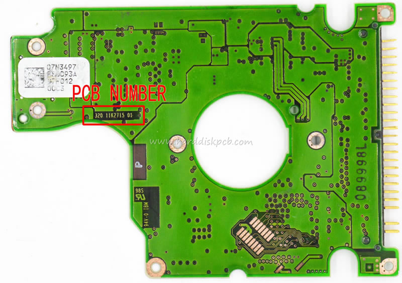 (image for) HDD PCB Hitachi Logic Board Board NUMBER320 11K2715 01 Main Controller IC 90G2464 Stickers 07N3497