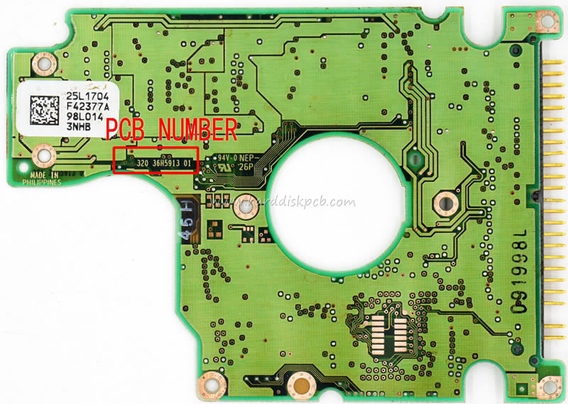 (image for) HDD PCB Hitachi Logic Board 320 36H5913 01 Main Controller IC 90G1952 Stickers 25L1704