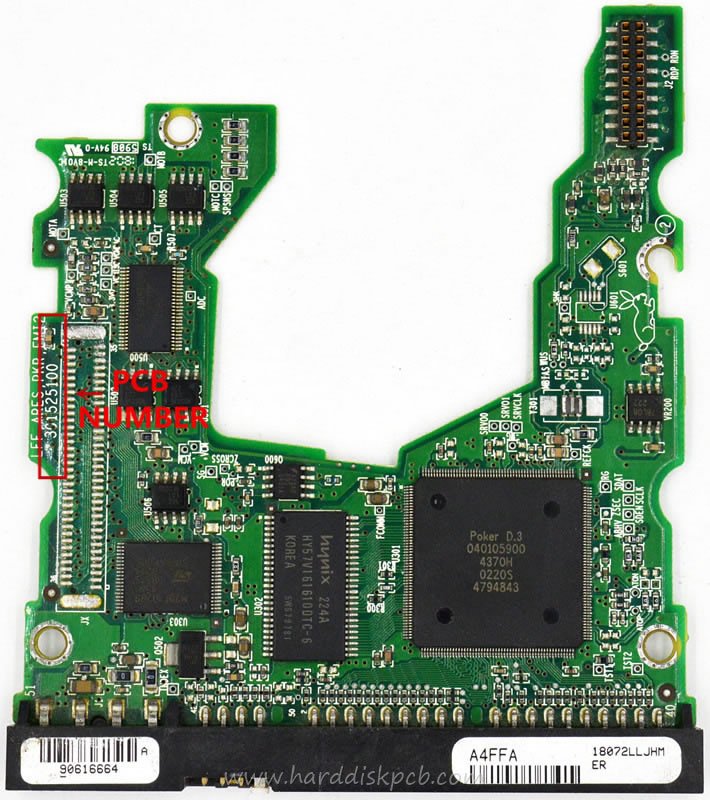 (image for) PCB MAXTOR Logic Board 301525100 Main Controller IC 040105900
