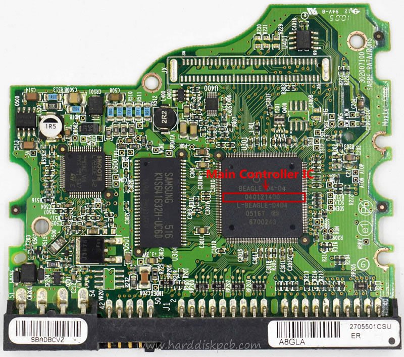 (image for) PCB MAXTOR Logic Board 302007100 Main Controller IC 040121400