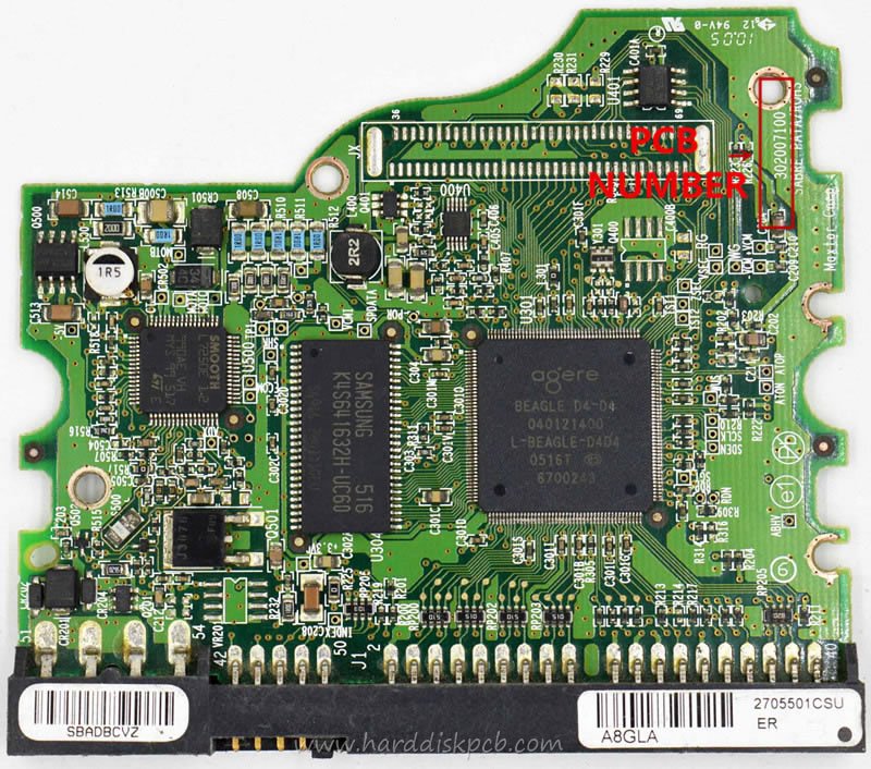 (image for) PCB MAXTOR Logic Board 302007100 Main Controller IC 040121400