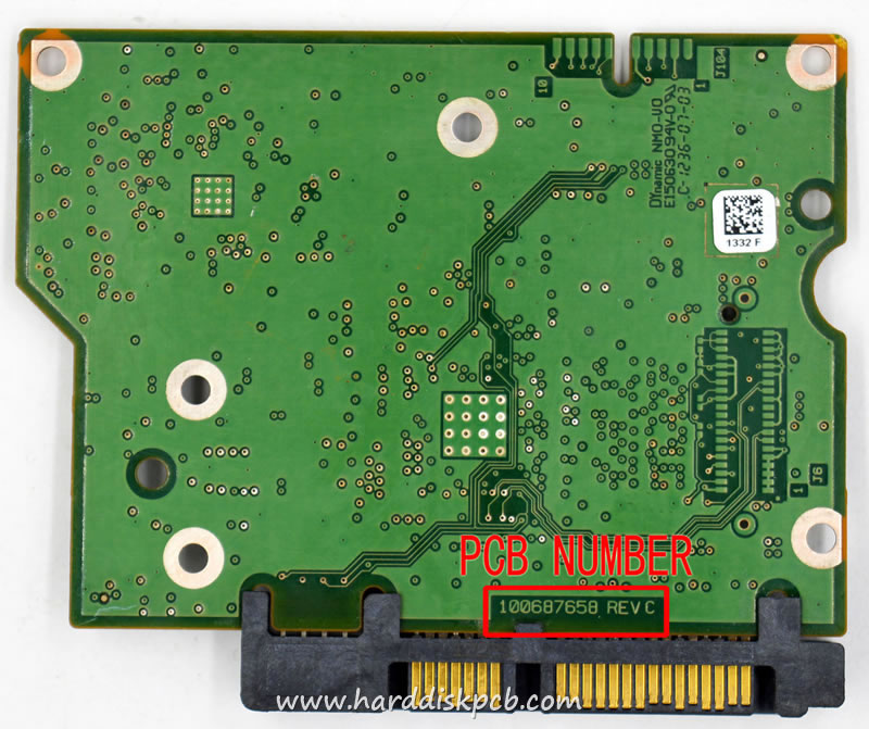 (image for) PCB 100687658, Seagate ST3000DM001, 1CH166-570, 1332 C