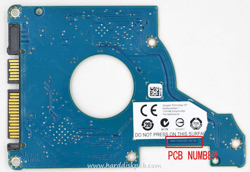 (image for) Seagate laptop ultrathin 500GB HDD PCB Logic Board 100726606 REV A
