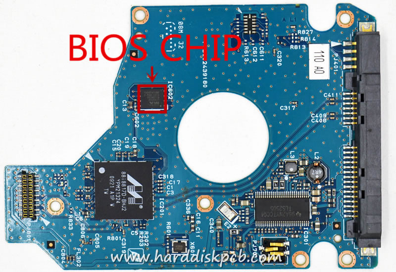 (image for) PCB G002439-0A, Toshiba MK5055GSXF, HDD2H71 P TM01 T