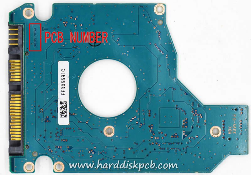 (image for) PCB G002706A, Toshiba MK6476GSXN, HDD2L51 B UL01 T
