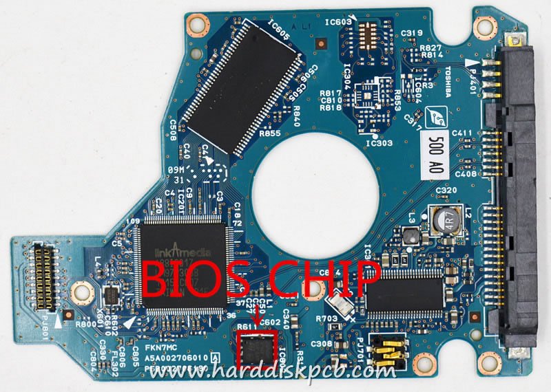 (image for) PCB G002706A, Toshiba MK6476GSXN, HDD2L51 B UL01 T