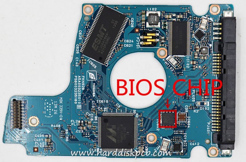 (image for) PCB G003235C, Toshiba MQ01ABF050, HDKCB06AZA01 T