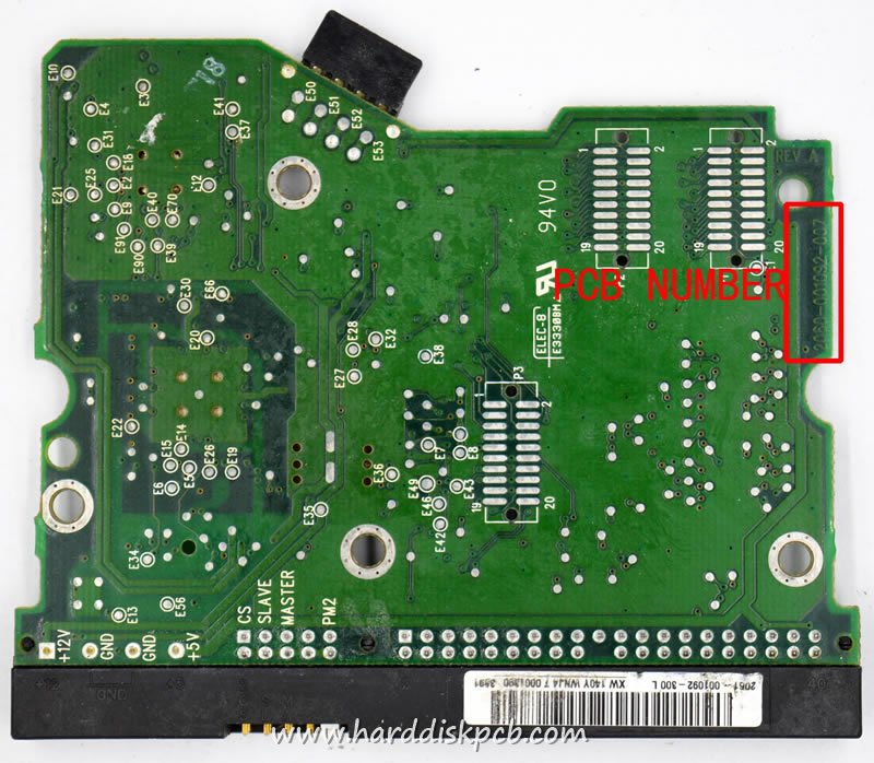(image for) PCB 2060-001092-007, WD WD1200BB-60CJA0, 0000-001092-200 G