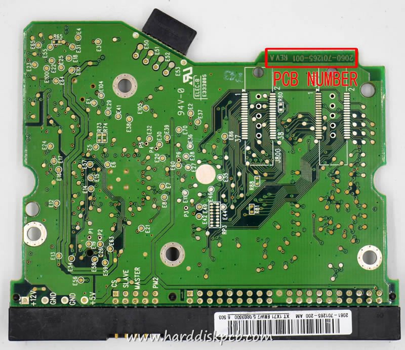 (image for) PCB 2060-701265-001, WD WD1200JB-00GVC0, 2061-701265-200 AJ