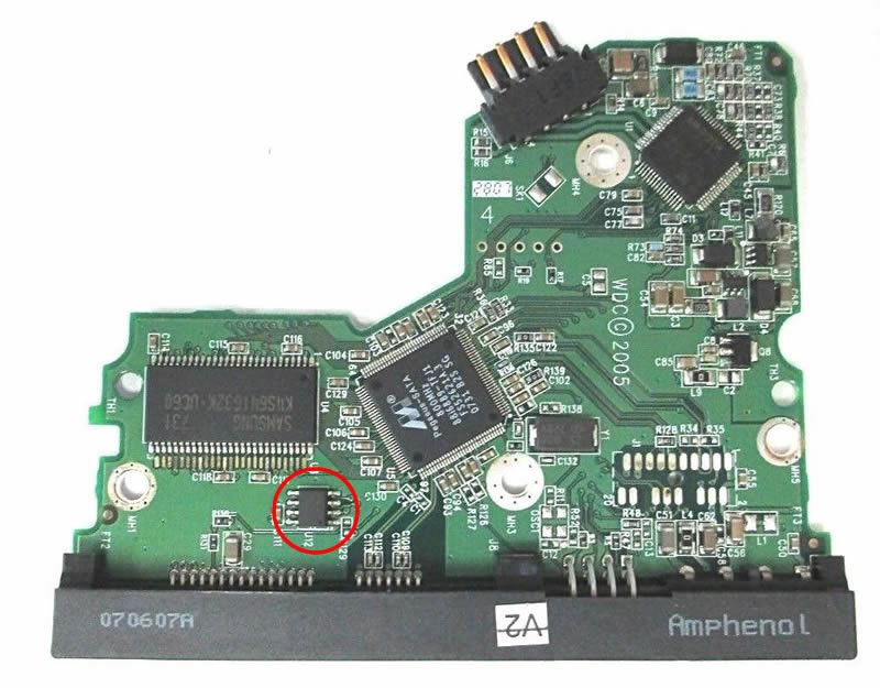 (image for) PCB 2060-701335-005, WD WD2500JS-22NCB1, 2061-701335-B00 AP