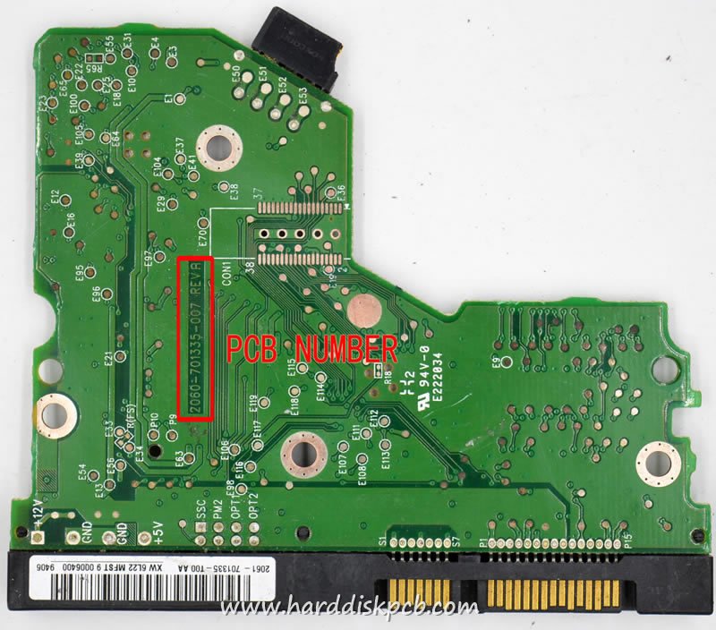 (image for) HDD PCB Western Digital Logic Board 2060-701335-007 Sticker 2061-701335-T00