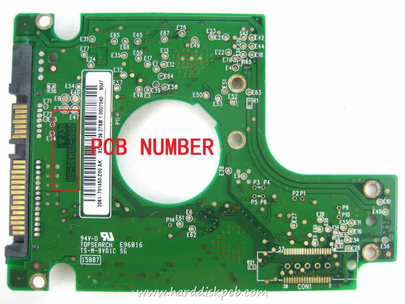 (image for) PCB 2060-701450-011, WD WD1600BEVS-60RST0, 2061-701450-Z00 ABD3