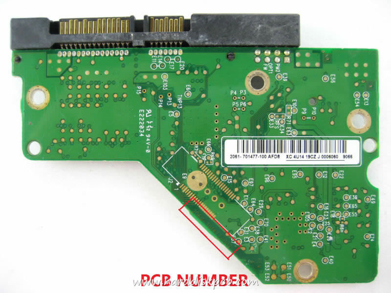 (image for) PCB 2060-701477-002, WD WD5000AAJS-55TKA0, 2061-701477-100 AB