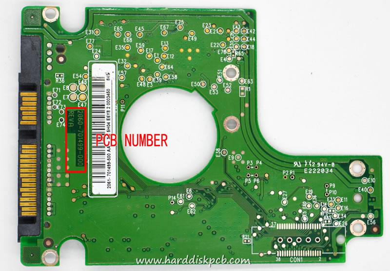 (image for) PCB 2060-701499-000, WD WD2500BEVS-00UST0, 2061-701499-600 AG - Click Image to Close