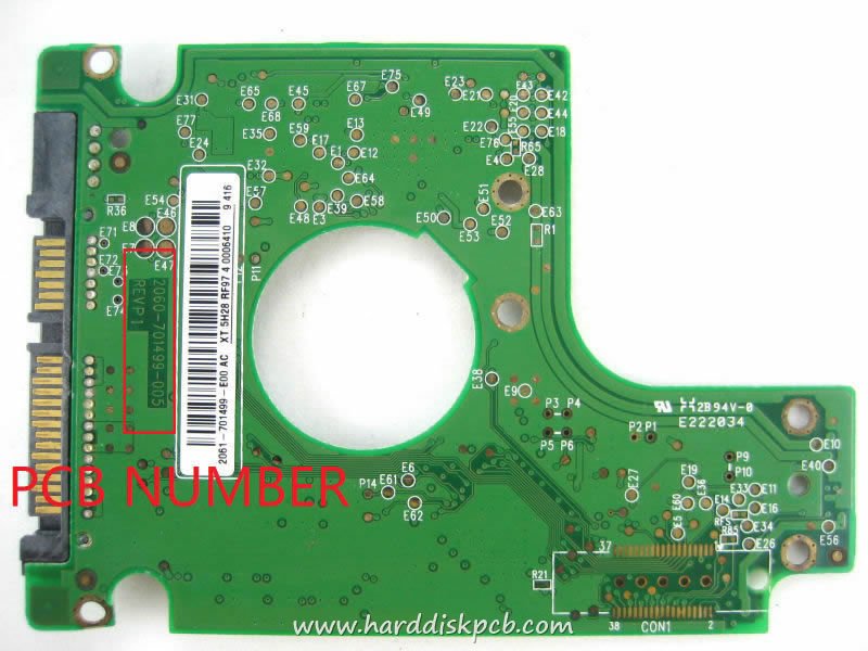 (image for) PCB 2060-701499-005, WD WD3200BEVT-26ZCT0, 2061-701499-E00 AD