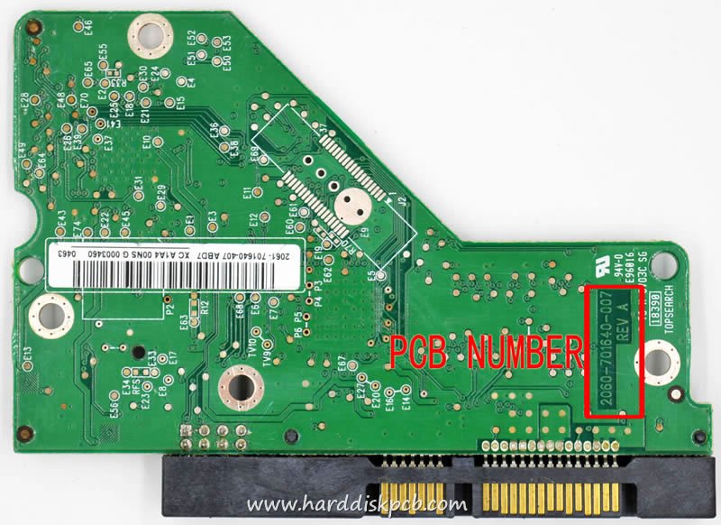 (image for) PCB 2060-701640-007, WD WD10EADS-11M2B2, 2061-701640-407 01PD1