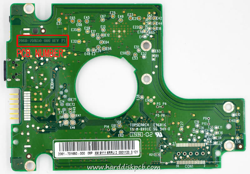 (image for) PCB 2060-701650-000, WD WD3200BMVV-11A1PS0, 2061-701650-000 08P - Click Image to Close