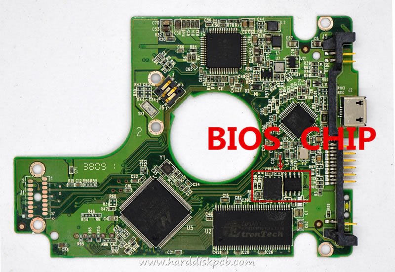 (image for) PCB 2060-701675-001, WD WD5000BMVV-11A1CS0, 2061-701675-001 AE