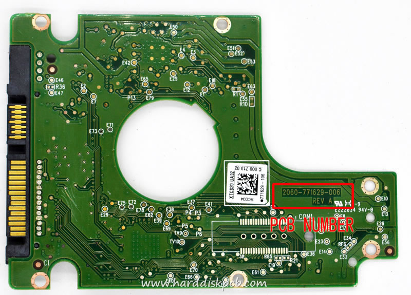 (image for) PCB 2060-771629-006, WD WD5000BPKT-75PK4T0, 771629-106 AH