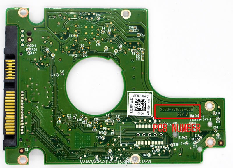 (image for) PCB 2060-771629-006, WD WD7500BPKT-00PK4T0, 771629-106 AH