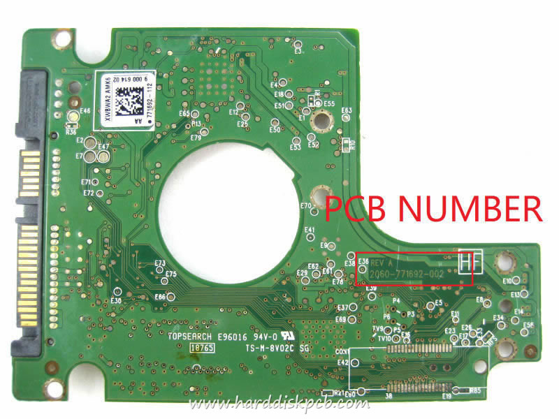(image for) PCB 2060-771692-002, WD WD6400BPVT-00HXZT1, 2061-771692-102 AE