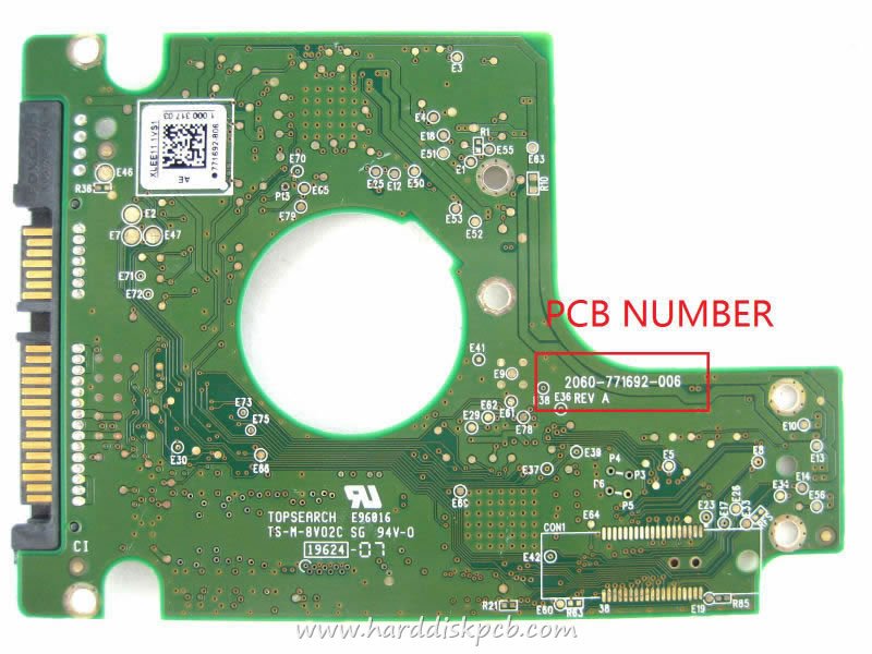 (image for) HDD PCB Western Digital Logic Board 2060-771692-006 REV A