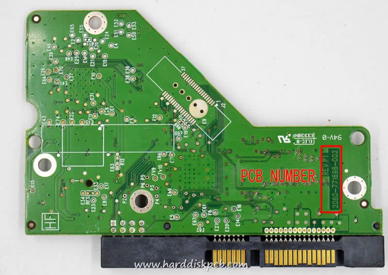 (image for) PCB 2060-771698-002, WD WD10EARS-00MVWB0, 2061-771698-802 08P