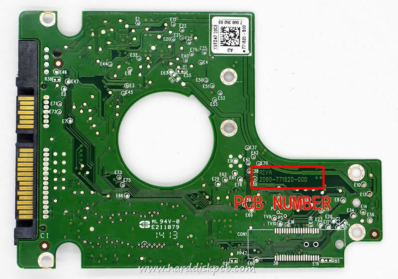 (image for) PCB 2060-771820-000, WD WD1600BPVT-00JJ5T0, 771820-D00 AB