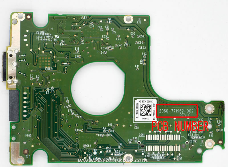 (image for) PCB 2060-771962-002, WD WD5000LMVW-11VEDS0, 771962-002 AD - Click Image to Close